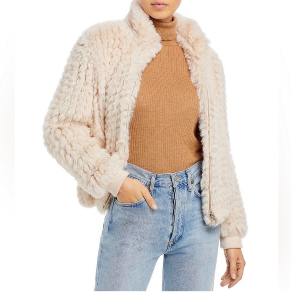 Aqua Faux Fur Jacket - Size Large